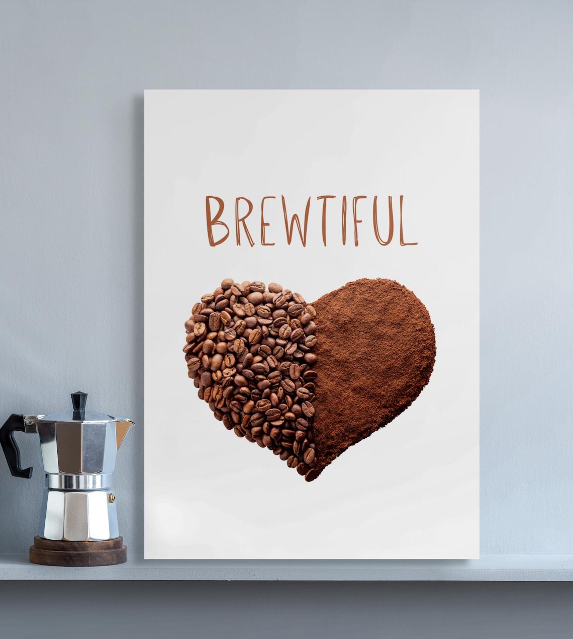 Brewtiful Coffee Decor, Kitchen Coffee Bar Art Print