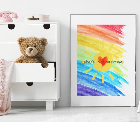 Shes A Rainbow Celebrates The Birth Of A Child Long Waited For For Nursery Print Art Art