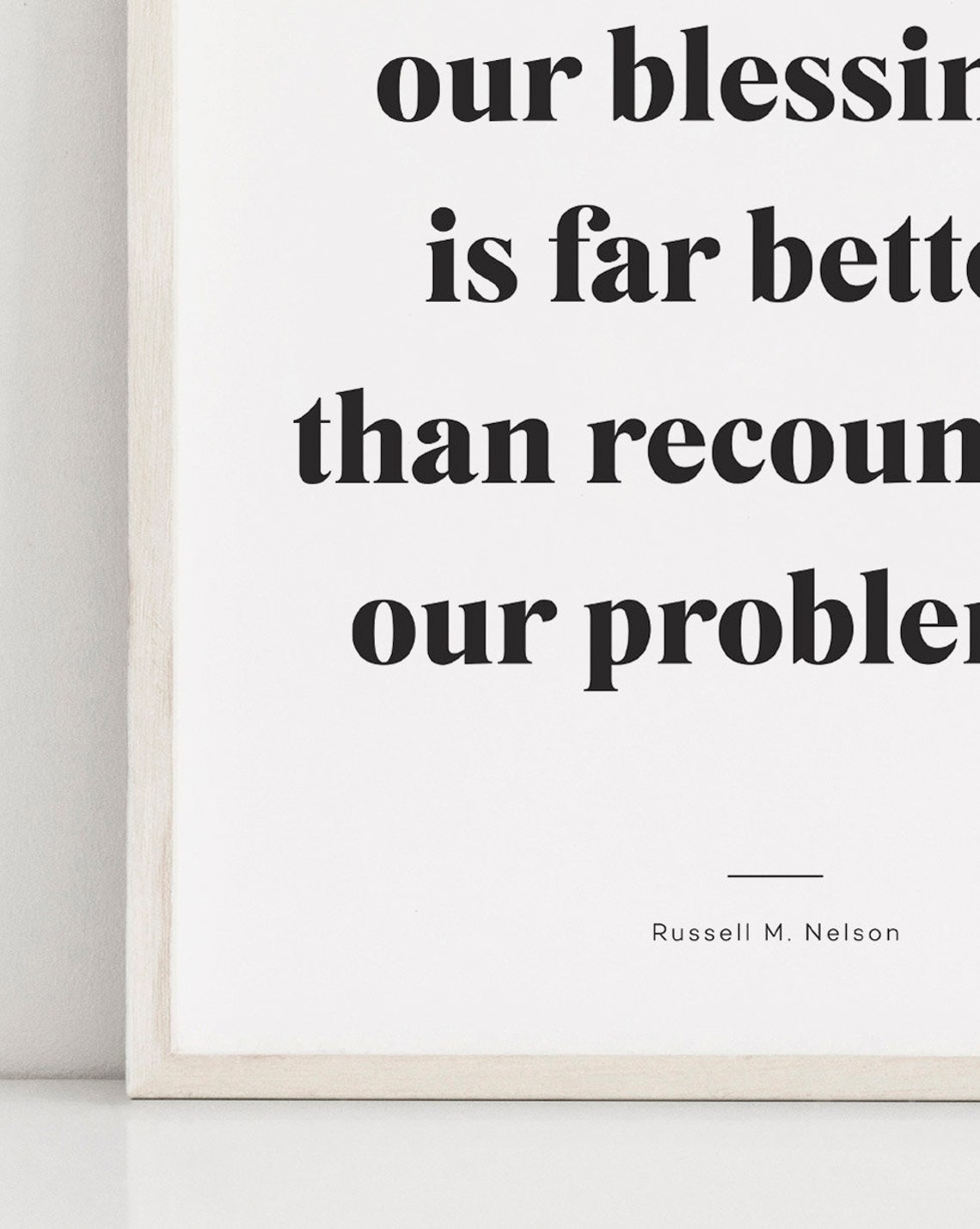 Counting Our Blessings Russell M Nelson Gratitude Quote Poster - Image 2