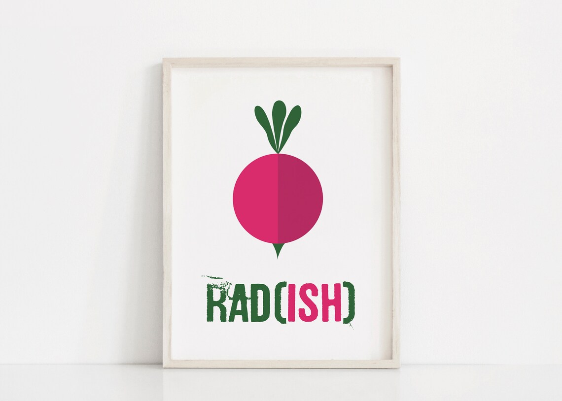 Radish Art, Minimalist Kitchen Poster Print