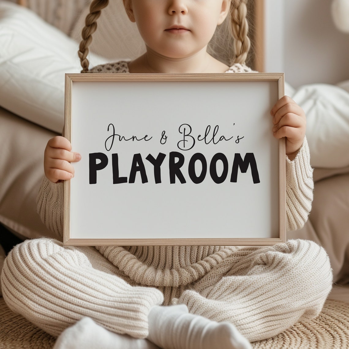 Custom Playroom Name Sign Personalized Kids Door Decor Poster - Image 2