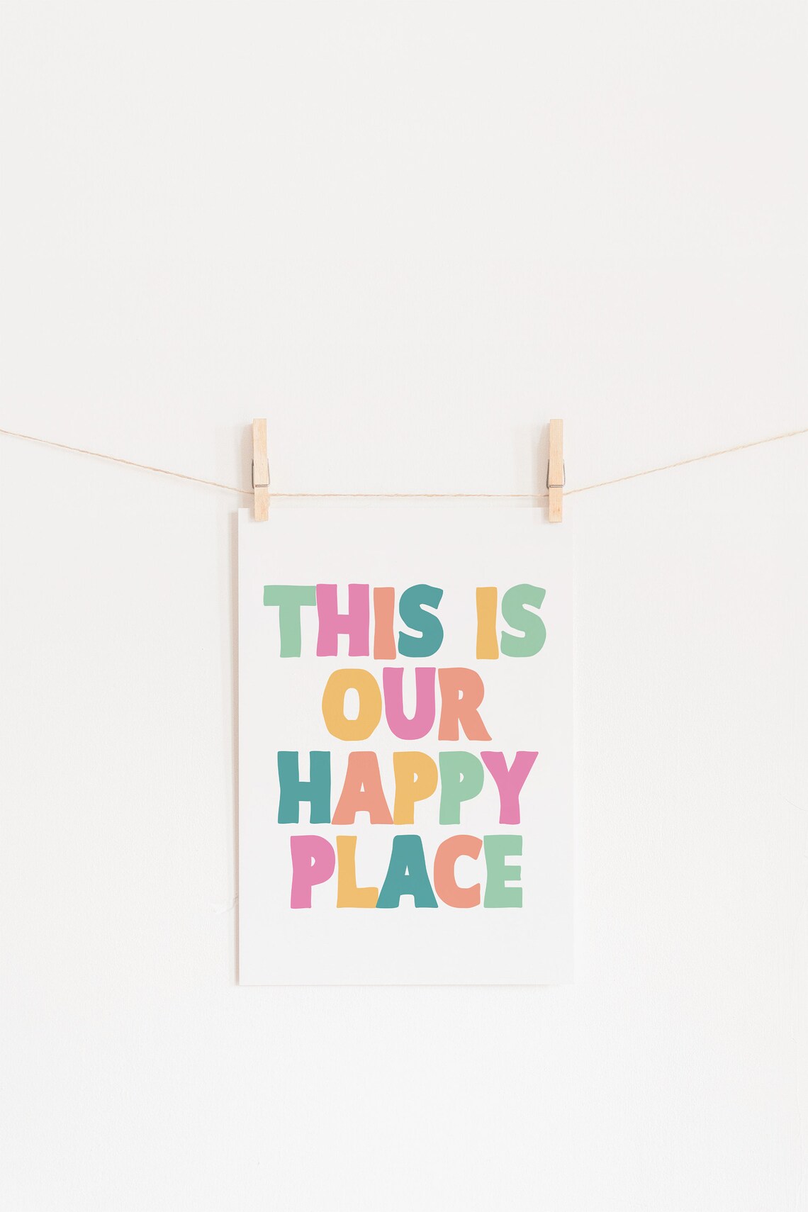 This Is Our Happy Place Kids Quote Art Print - Image 2