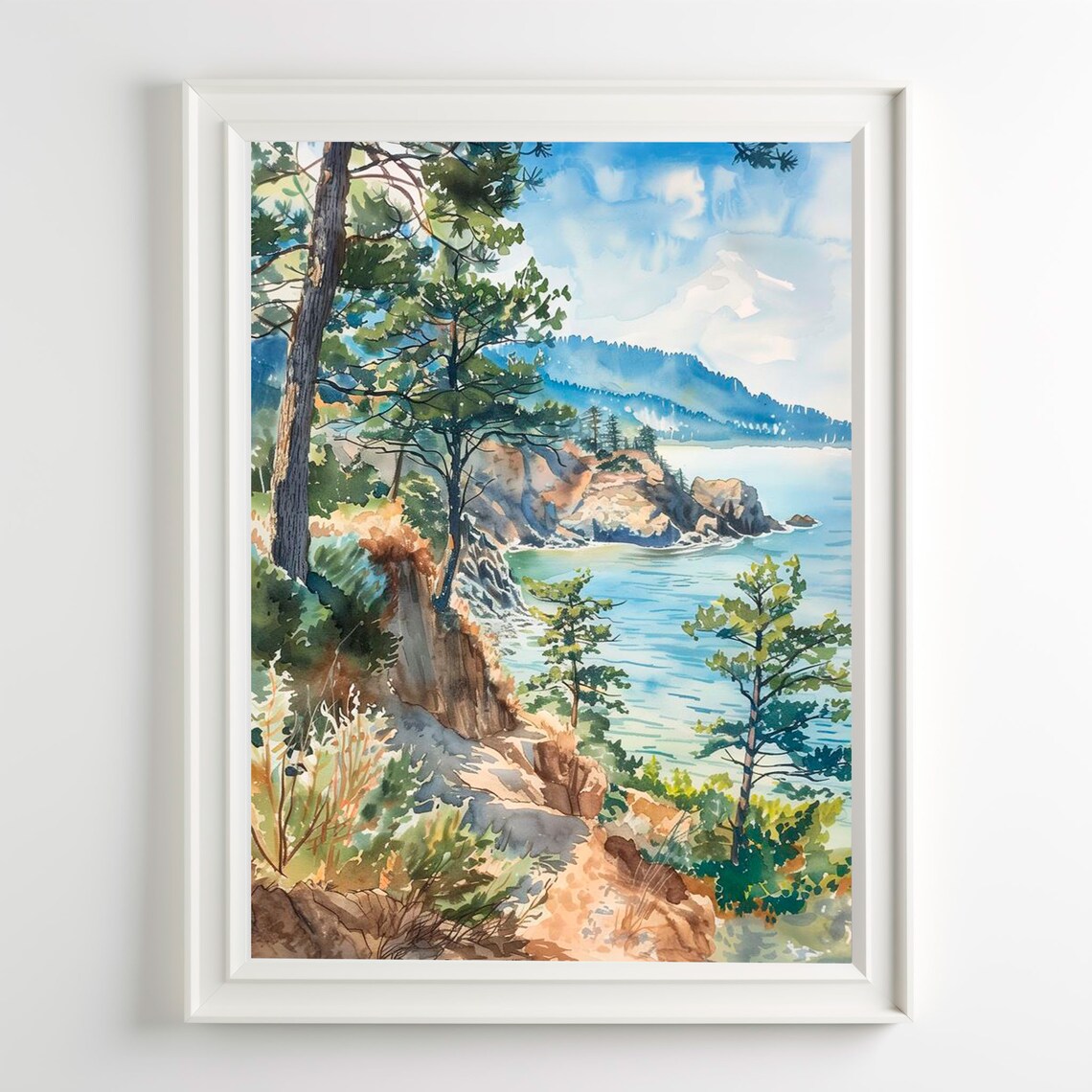 Limekiln State Park Watercolor Art Print, Big Sur