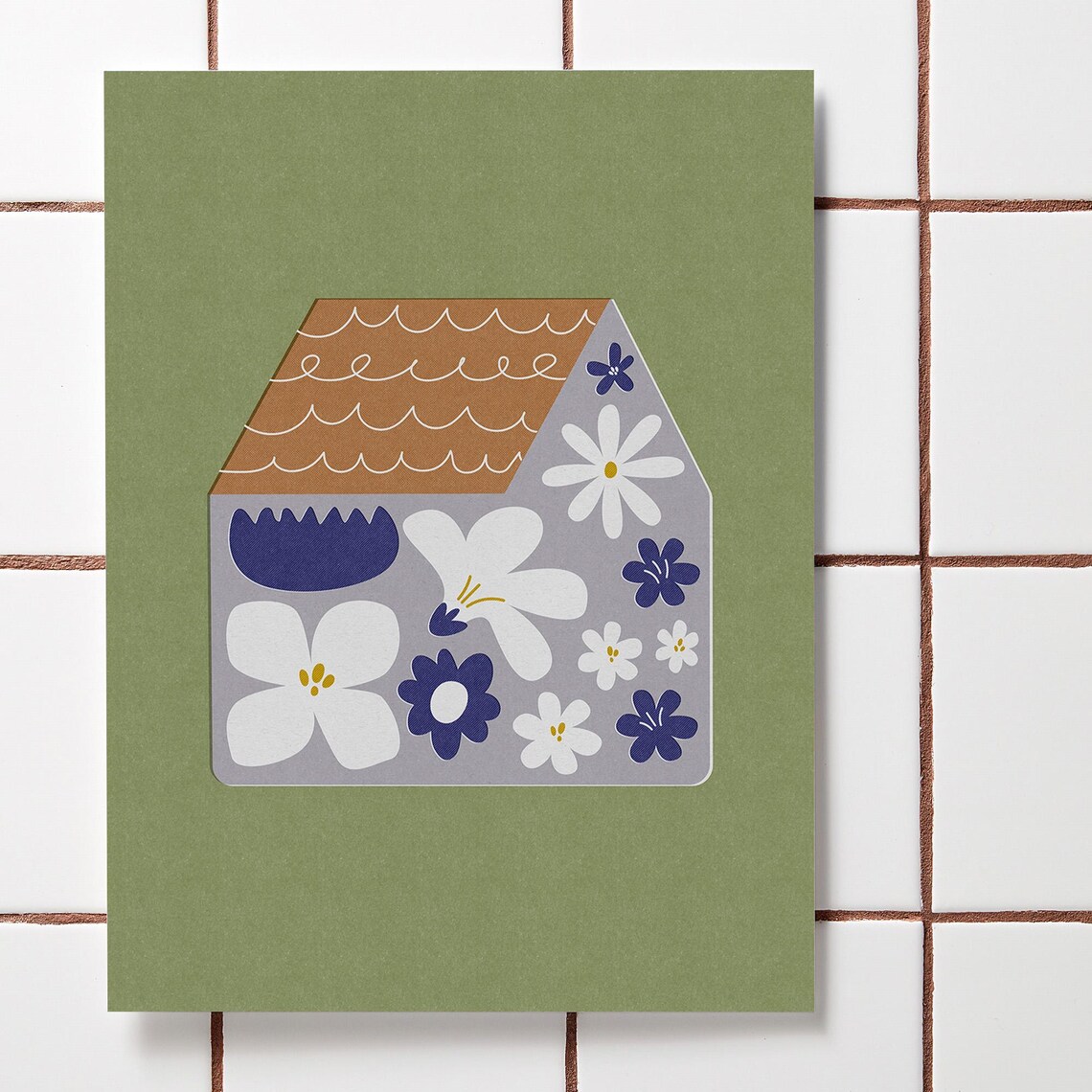 Floral House Silhouette Home Sweet Home Cottagecore Art Print - Image 4
