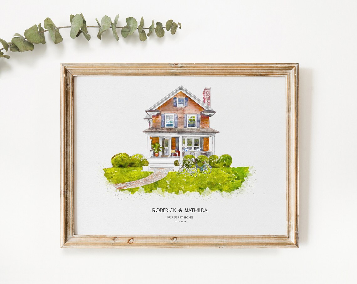 Personalised Watercolour House Portrait Print