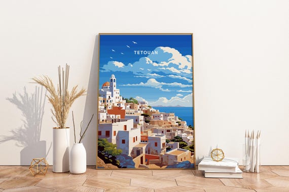 Tetouan Morocco Travel Print Poster Wall Art Vintage Decor
