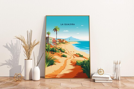 La Guajira Colombia Travel Print Poster Wall Art Vintage