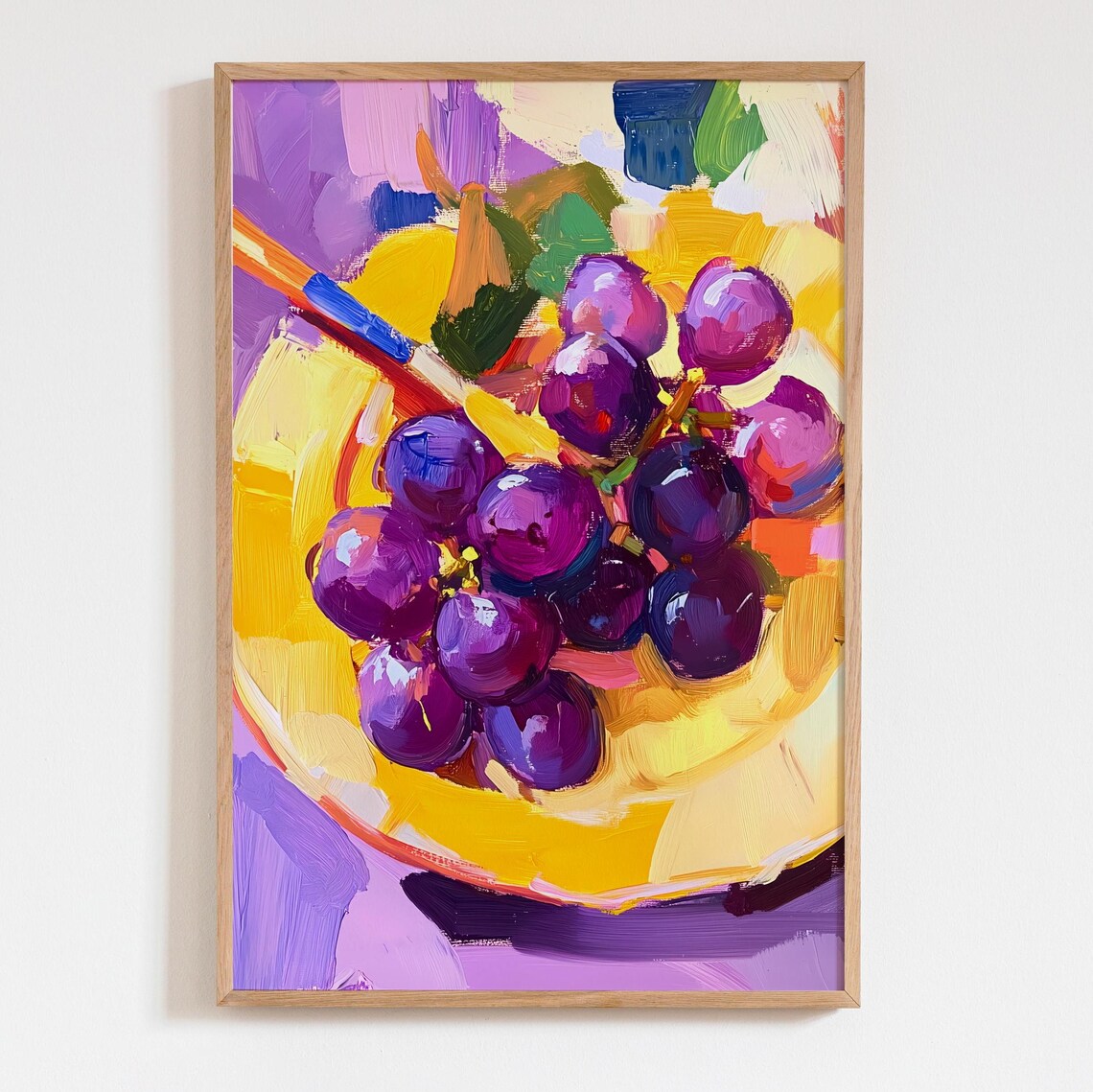 Purple Grapes Art Print, Eclectic Summer Kitchen