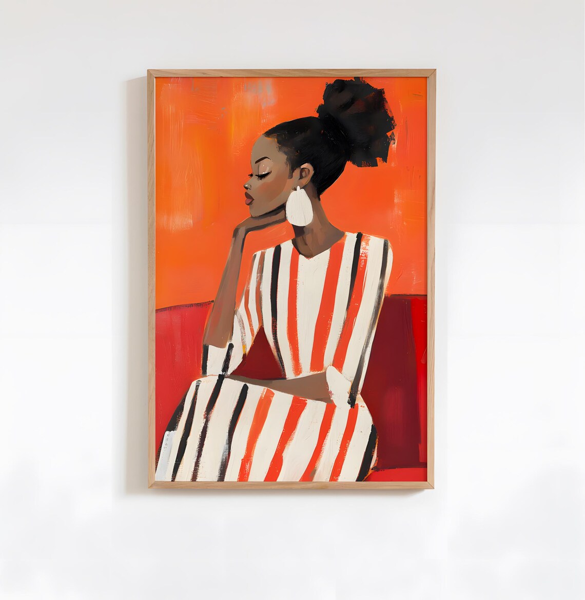 African Woman Print, Modern Abstract Wall Decor