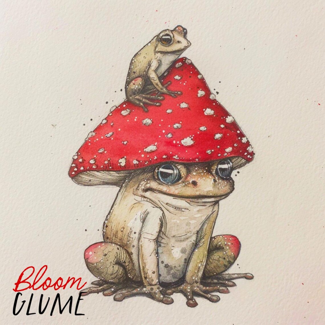 Hide And Seek Frogs, Cottagecore Fantasy Art Print