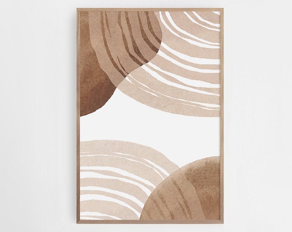 Beige Brown Abstract Art Wall Art Print Neutral Wall Art Boho Decor Abstract Art Print Instant