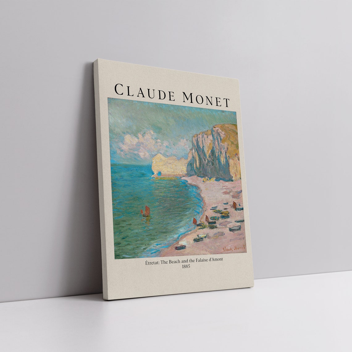Claude Monet Etretat Beach Falaise dAmont 1885 Impressionist Poster - Image 3