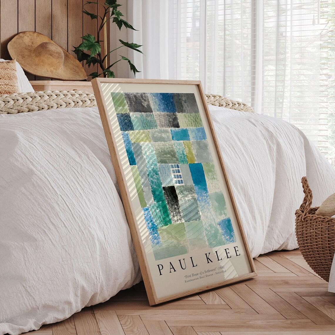 Paul Klee First House of a Settlement 1926 Blue Grid Abstract Poster - Image 5