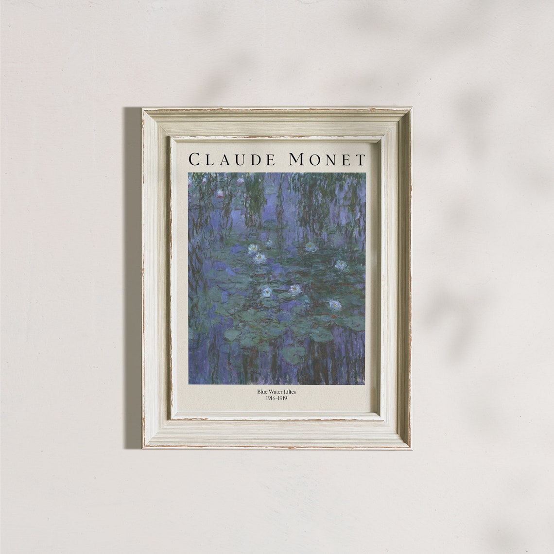 Claude Monet Blue Water Lilies 1916-1919 Impressionist Water Poster - Image 4