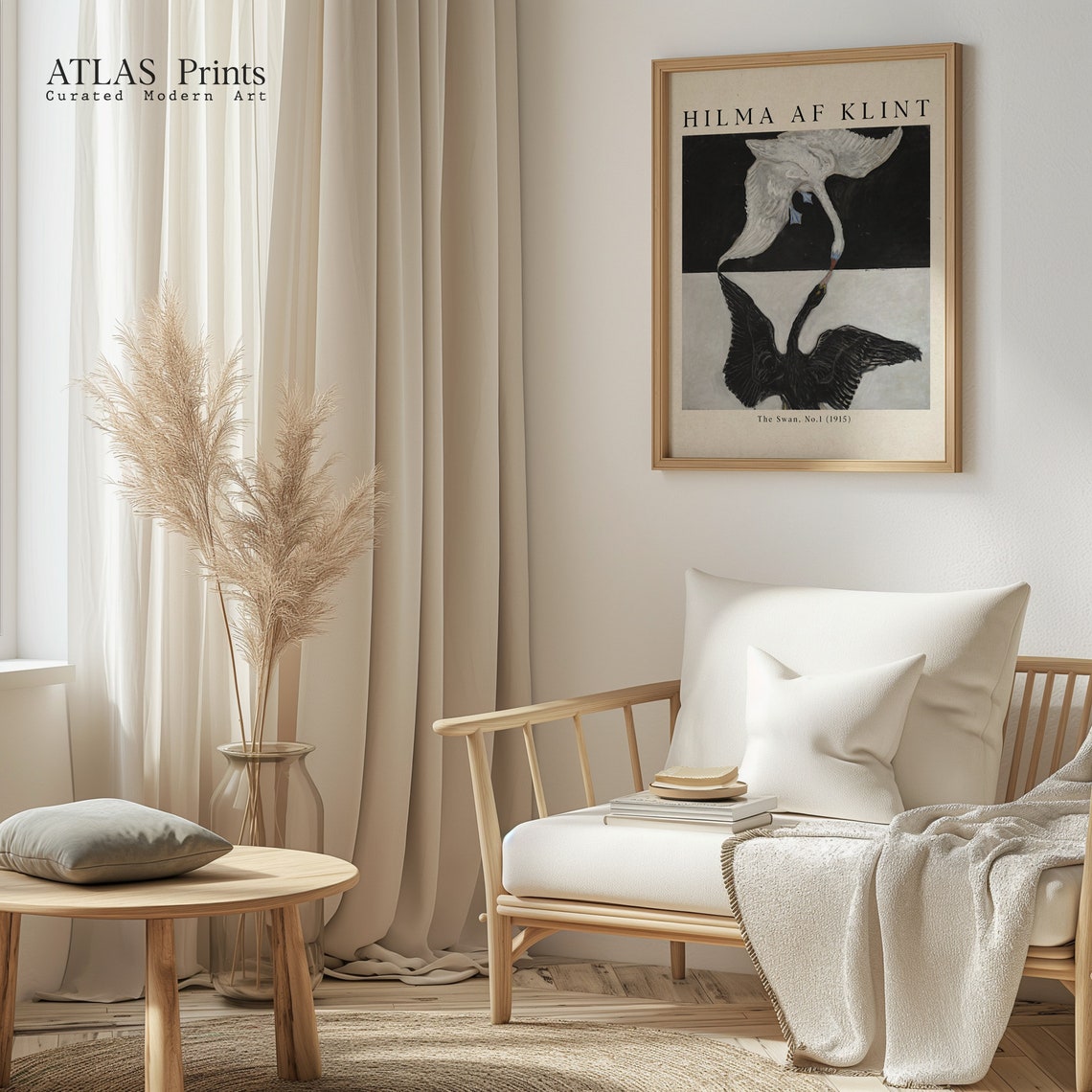 Hilma af Klint The Swan No 1 Black White Swans Modern Art Poster - Image 3