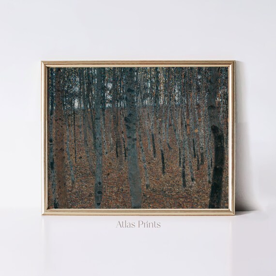 Gustav Klimt Beech Forest Moody Autumn Oil Painting Wall Art