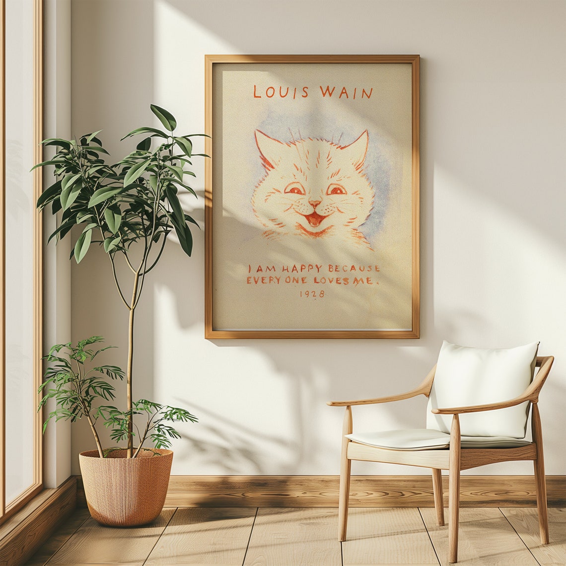 Louis Wain Happy Cat 1928 I Am Happy Whimsical Kitten Poster - Image 5