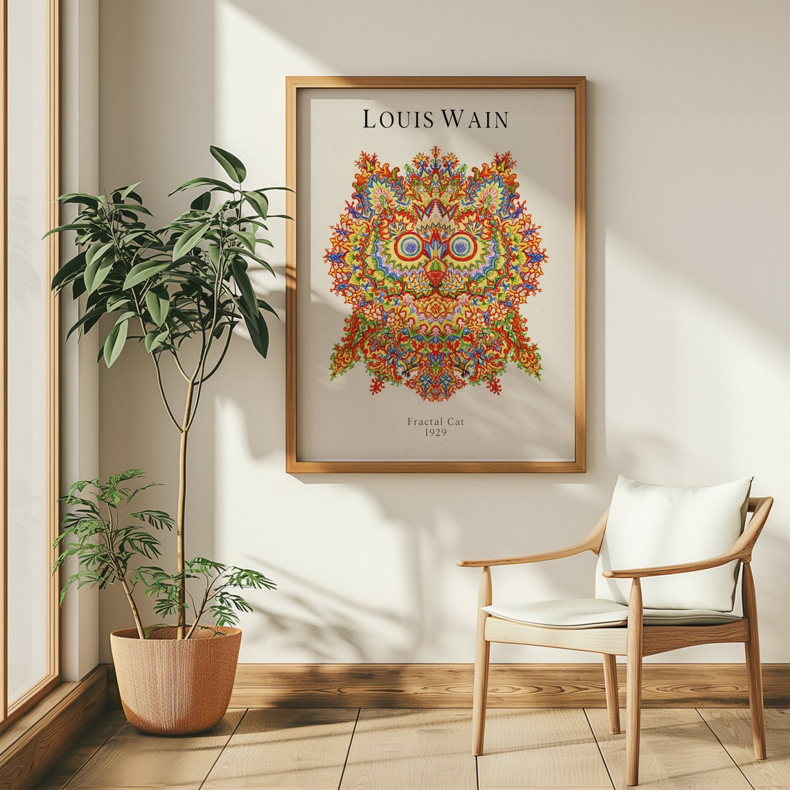 Louis Wain Fractal Cat 1929 Psychedelic Kaleidoscope Art Poster - Image 4