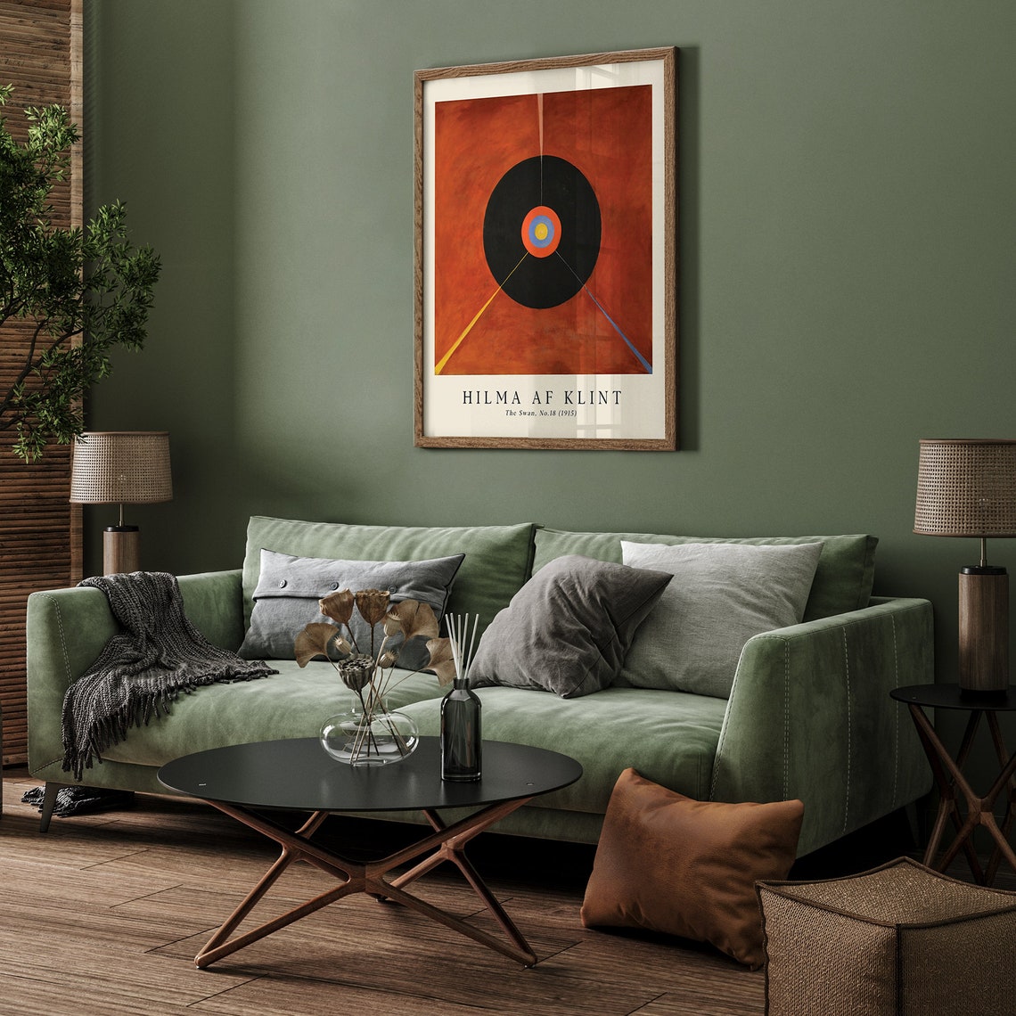 Hilma af Klint The Swan No 18 1915 Burnt Orange Black Disc Poster - Image 3