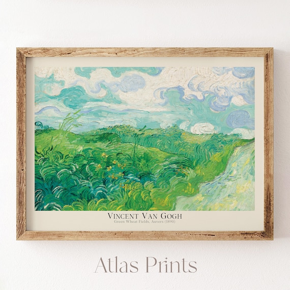 Van Gogh Print Green Wheat Fields Famous Art Prints Vintage Landscape Painting Modern Exhibition Gallery Oil Painting