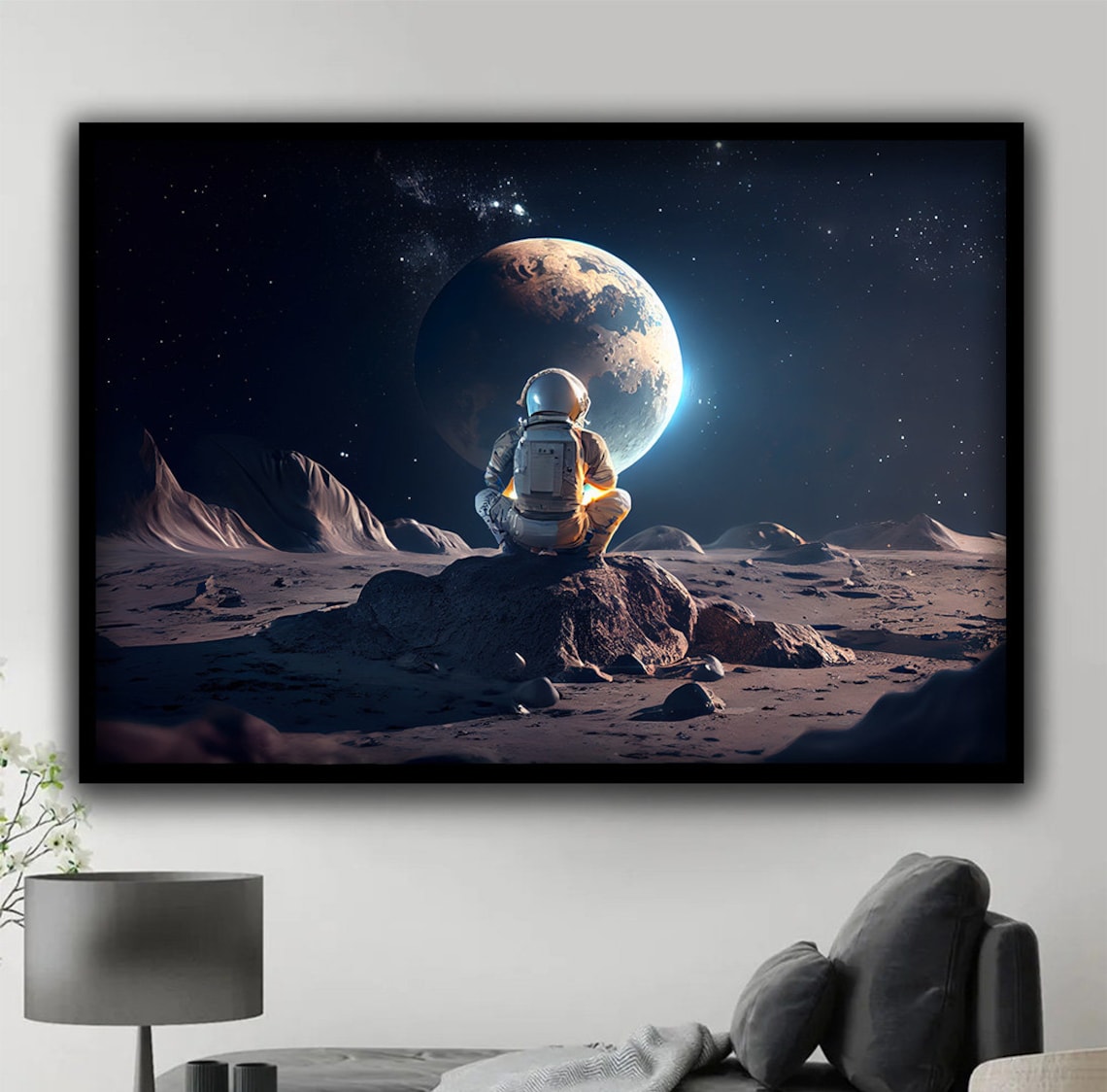 Astronaut Man In Space, Space Wall Art Print