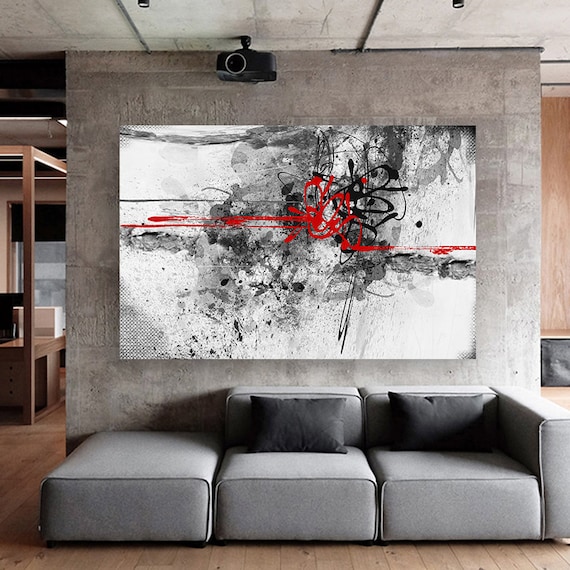 Modern Abstract Lines Painting Paint Textured Print Colorful Abstract Print Line S Art