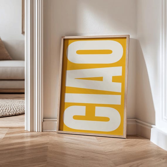 Ciao Poster, Retro Italian Typography Art Print