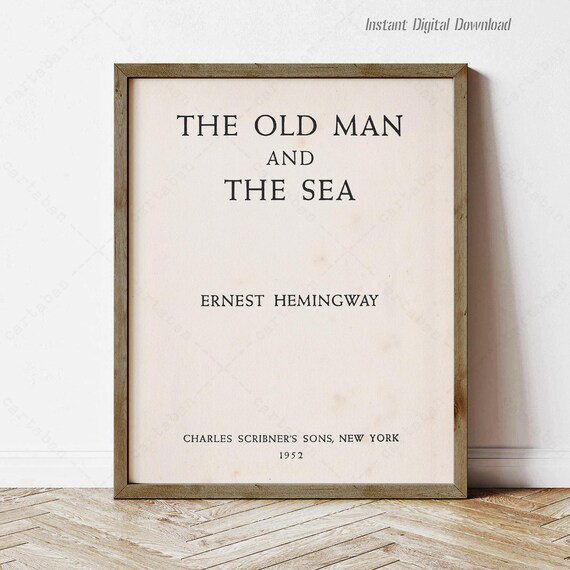The Old Man And The Sea Ernest Hemingway 1952 Title Page Book Poster