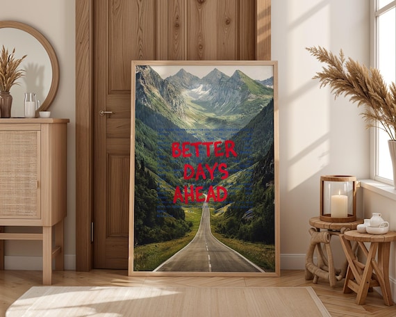 Better Days Ahead Mountain Road Hopeful Christian Scripture Poster