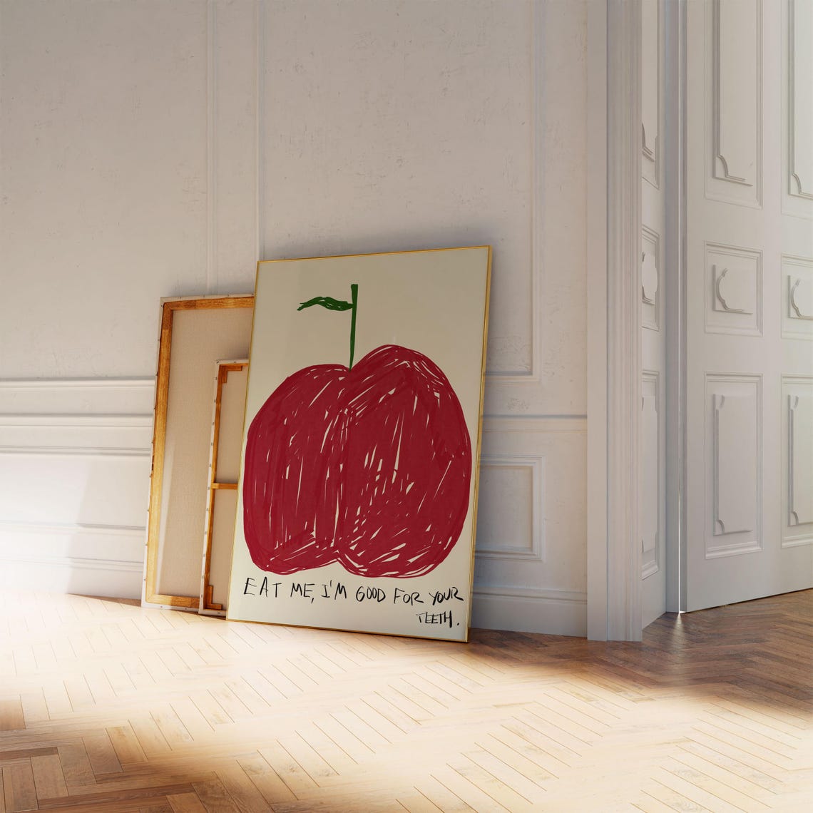 Red Apple Pop Art Eat Me Kitchen Quote Funky Wall Decor Poster - Image 2