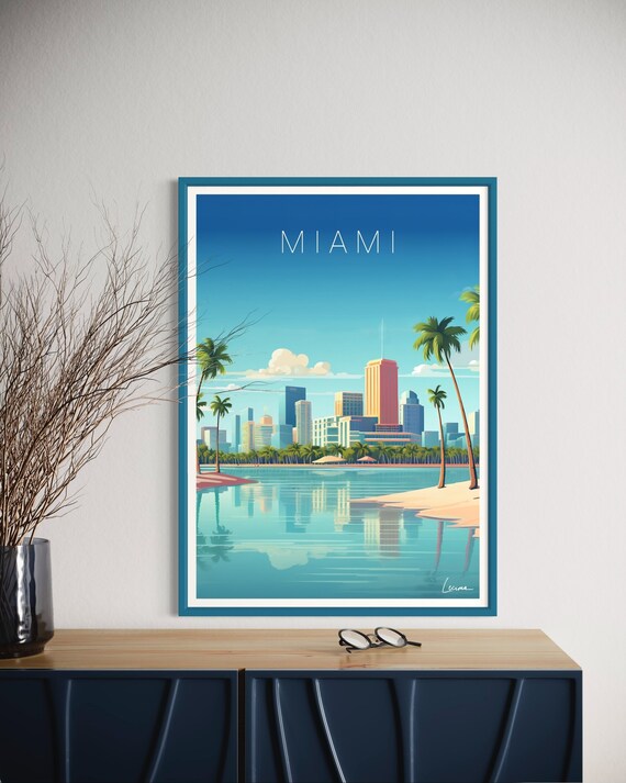 Illustration Poster Miami I Florida Usa