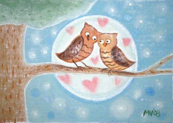 Tree, Moon, And Love - Poetic Art