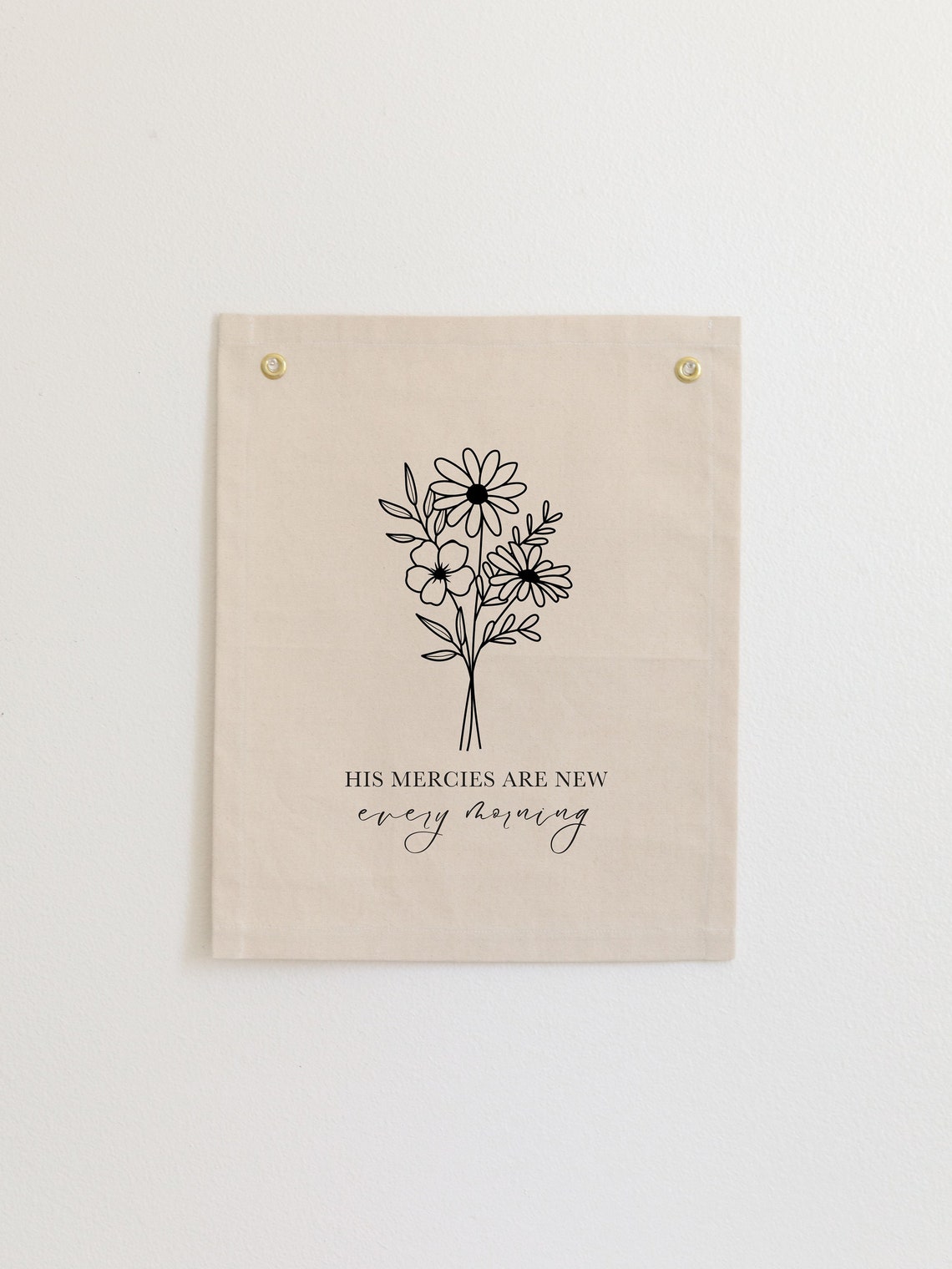 His Mercies Are New Every Morning Banner Lamentations 322 23 Bible Verse Tapestry Scripture Wall Decor Christian Wall Flag