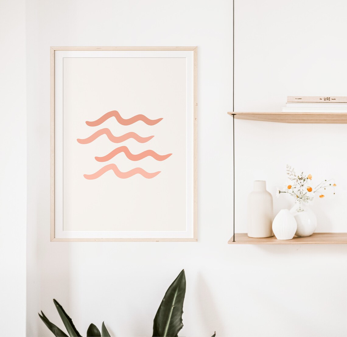 Pink Waves Nursery Art Print, Boho Ocean Beach - Image 3