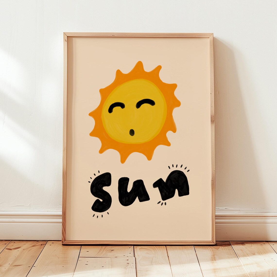 Smiling Sun Nursery Word Art for Kids Room Classroom Playful Poster
