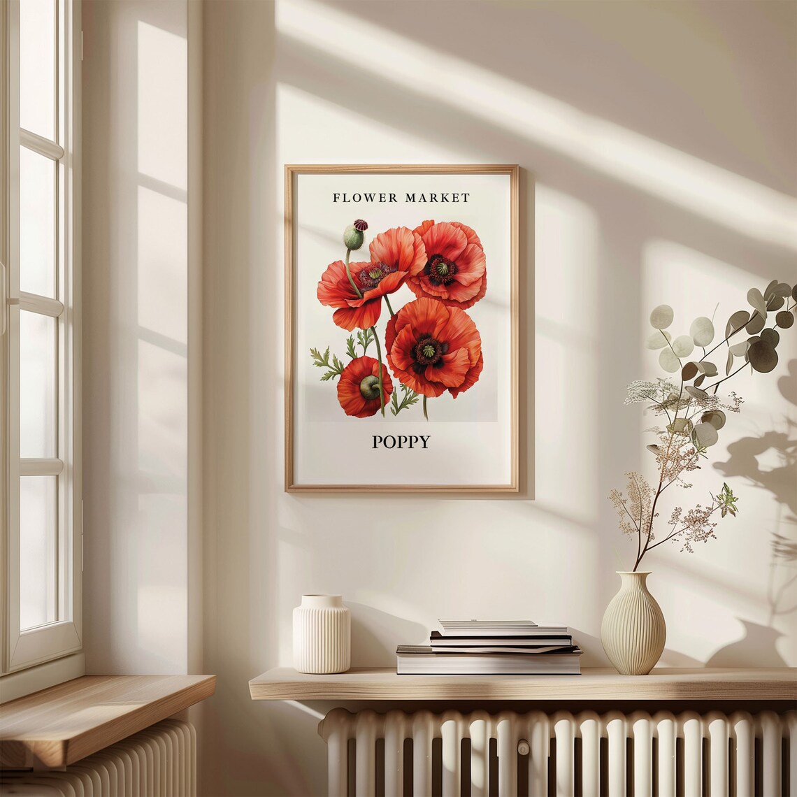 Poppy Flower Market Art Print, Botanical Pastel - Image 3