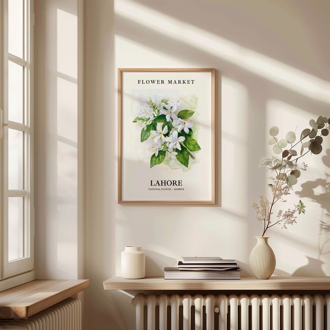 Lahore Jasmine National Flower Market Botanical Bloom Art Poster - Image 3