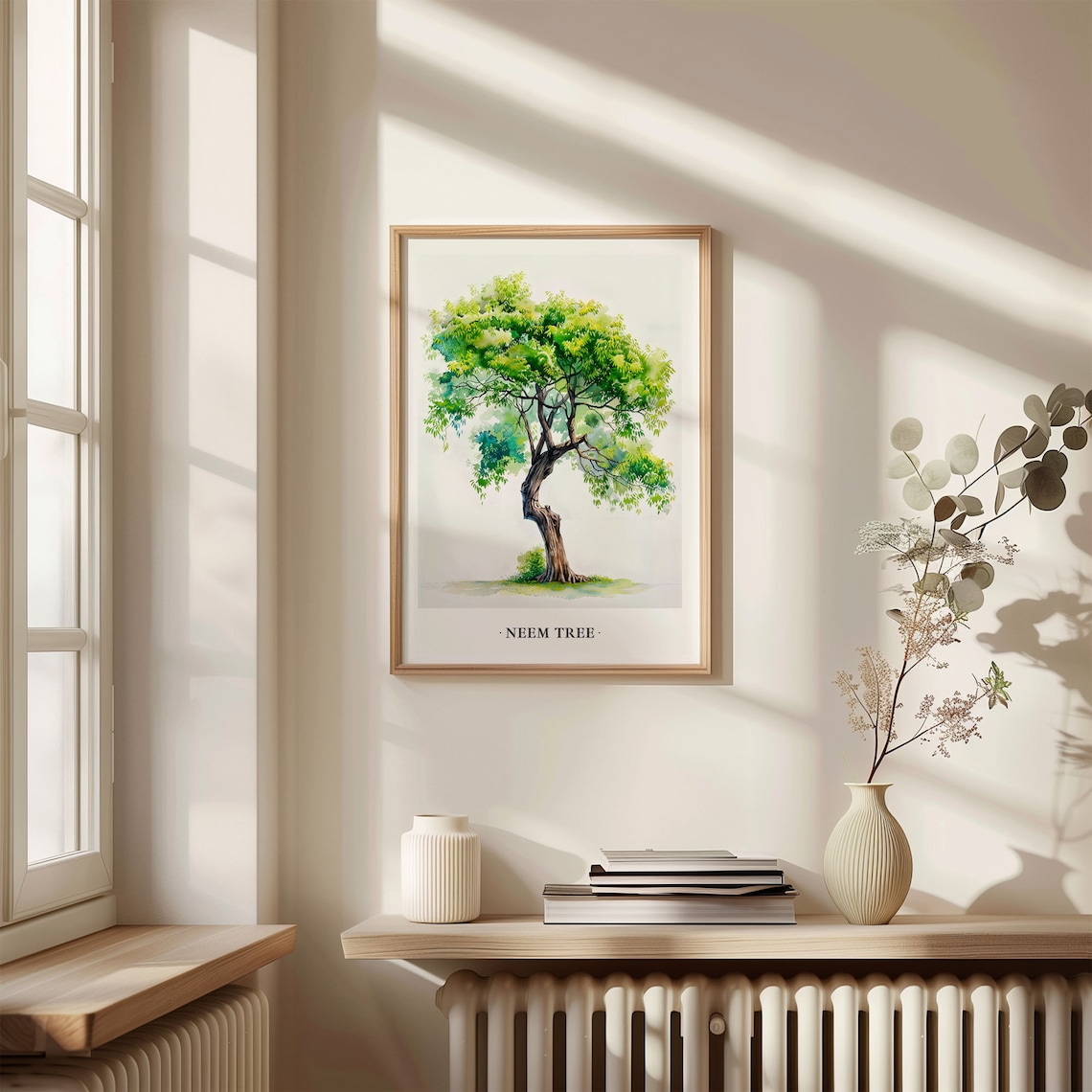 Neem Tree Watercolor Botanical Illustration Nature Art Poster - Image 3