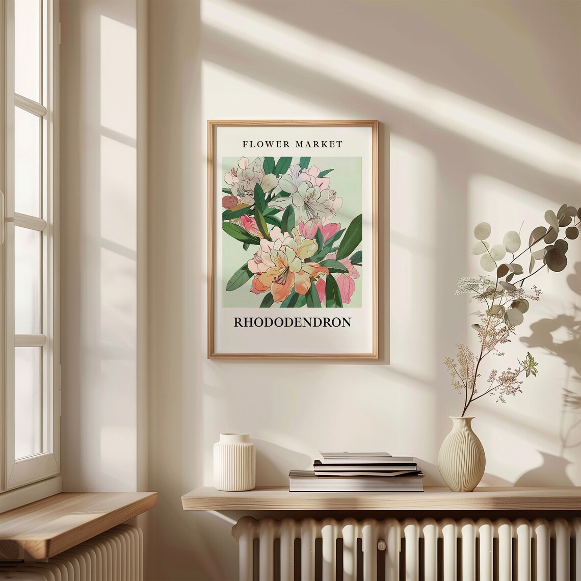 Rhododendron Flower Market Pastel Bloom Botanical Watercolor Poster - Image 3