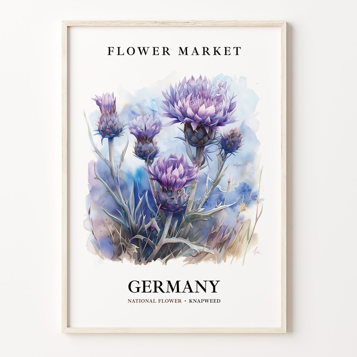 Germany Flower Market Art Print, Botanical Pastel