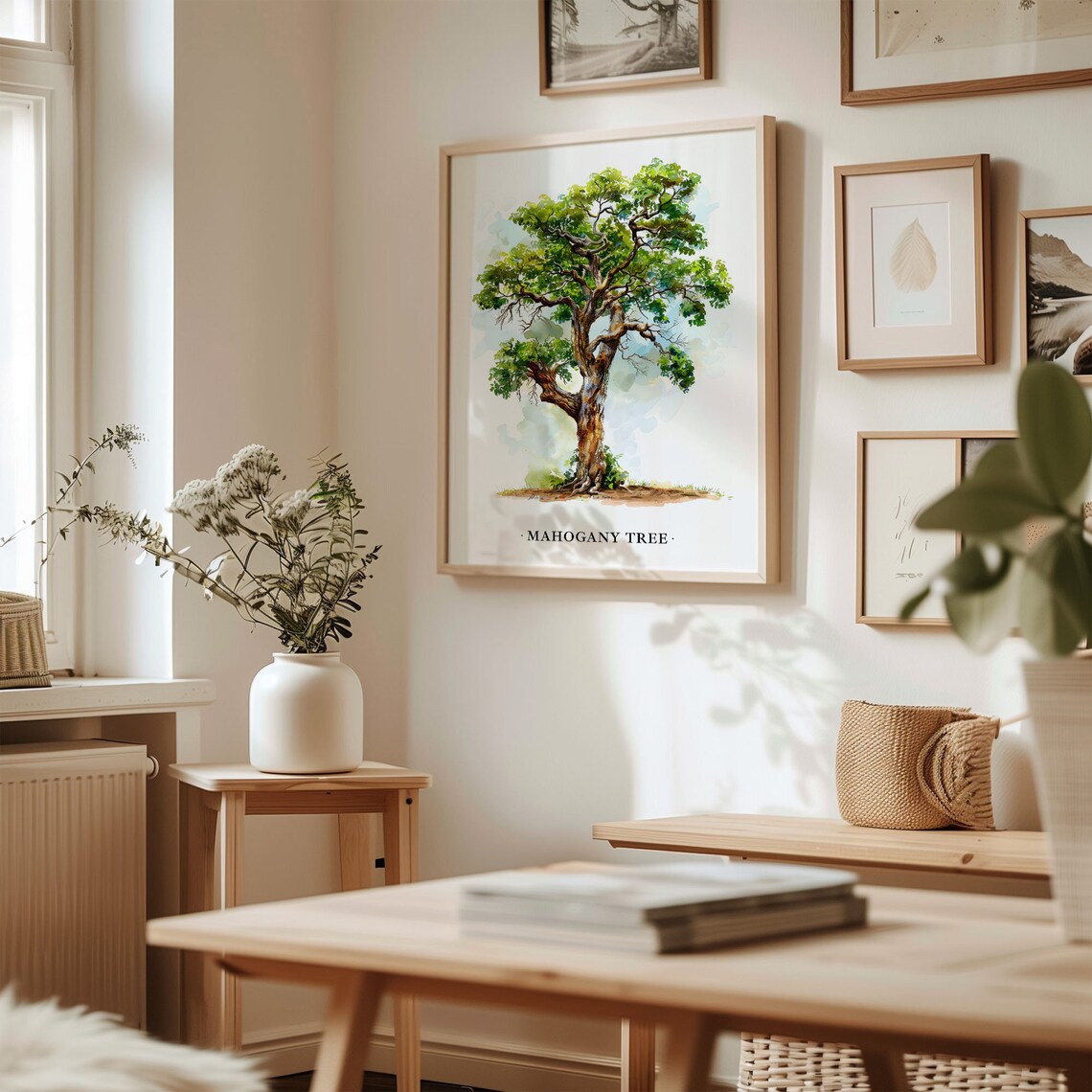 Mahogany Tree Watercolor Botanical Illustration Nature Art Poster - Image 2