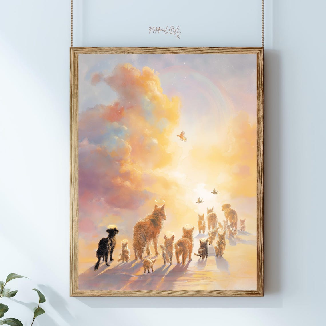 Heavenly Pet Memorial Dogs And Cats Walking To Heaven Poster