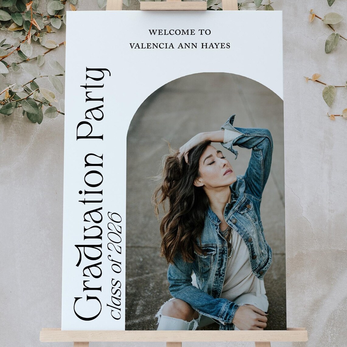 Graduation Party Welcome Sign Template Photo Class of 2026 Editable - Image 3