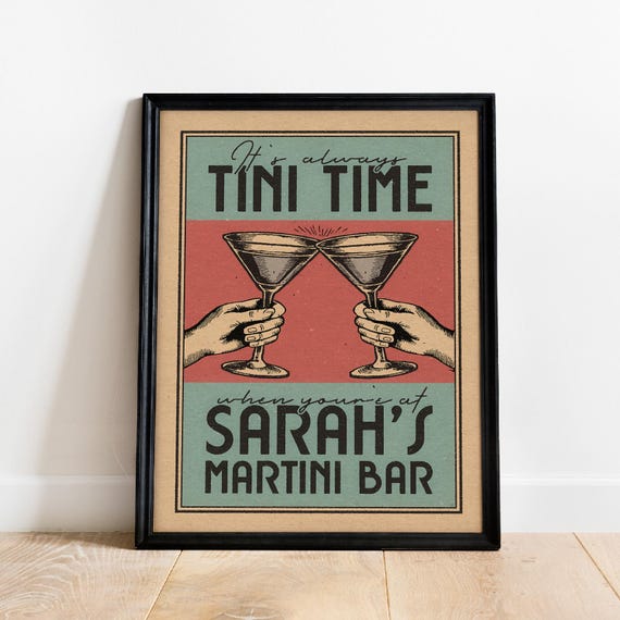 Martini Poster Print Art Bar Cart Prints Decor Cocktail Gift