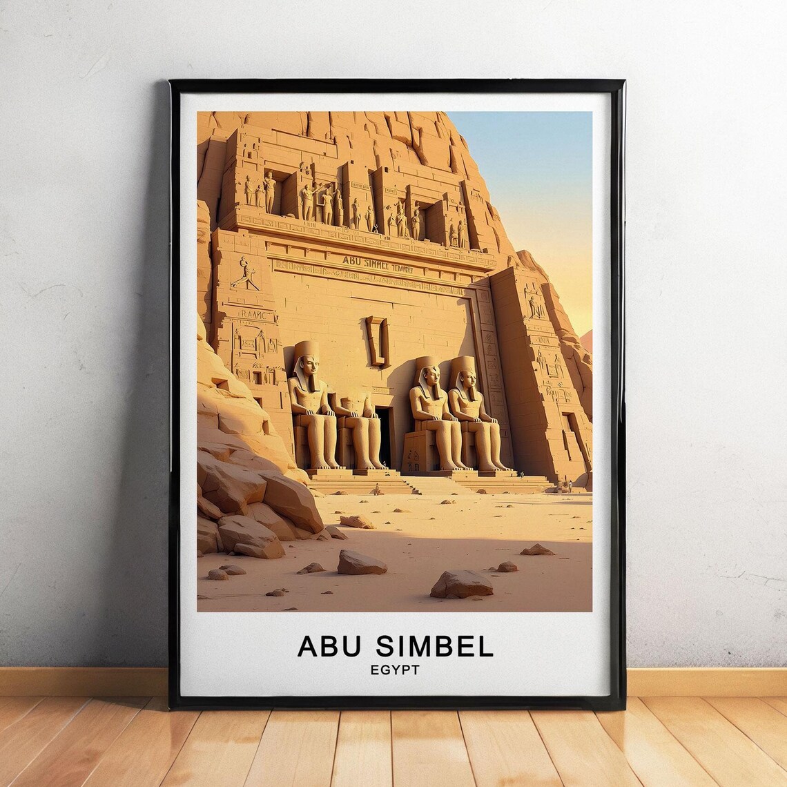 Abu Simbel Egypt Travel Poster, Ancient Heritage