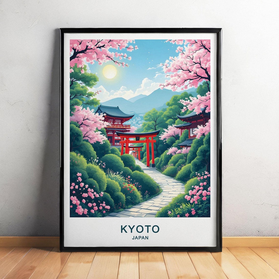 Kyoto Japan Travel Poster Kinkaku Ji Fushimi Inari And Traditional Japanese Beauty Wall Art Gift Poster