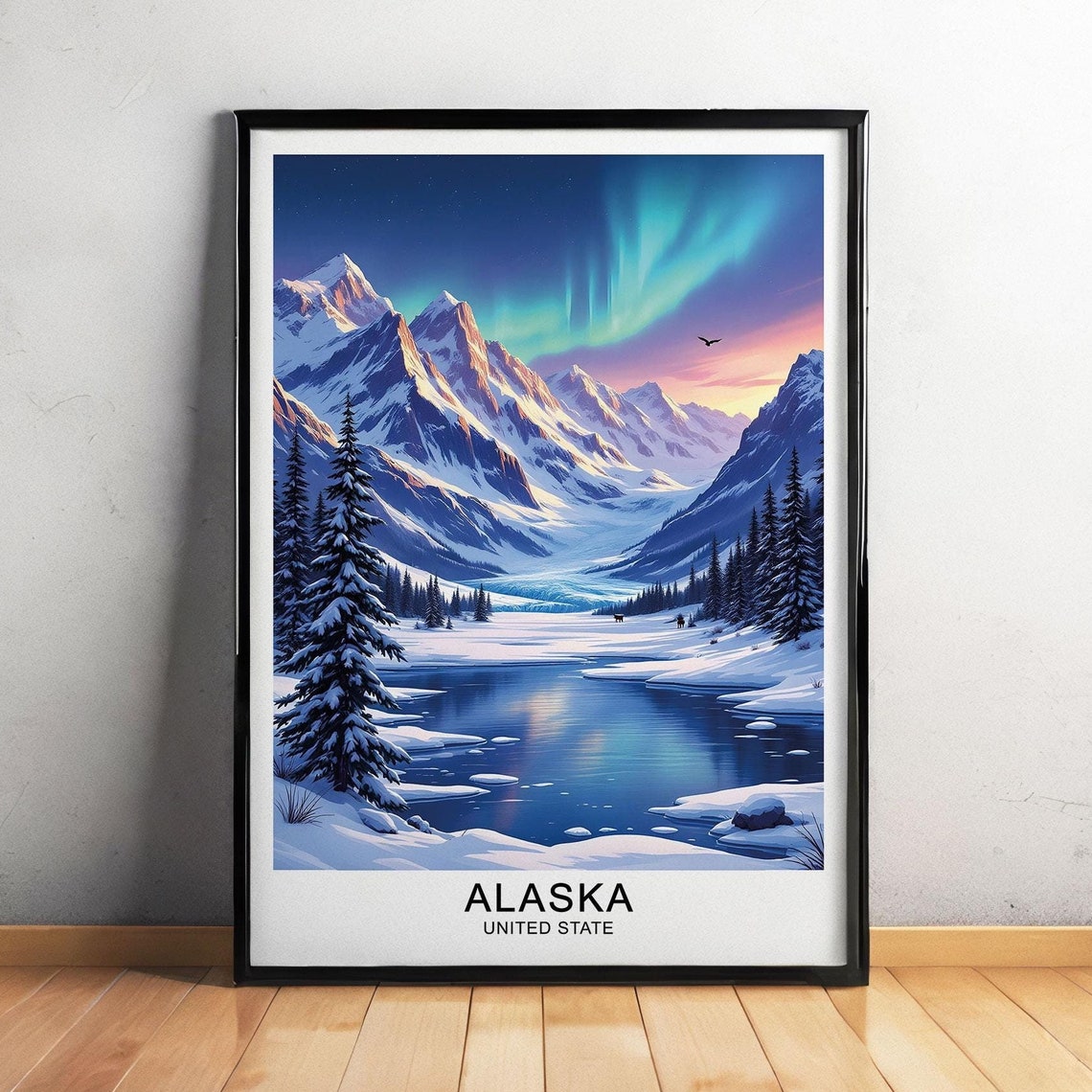 Alaska Travel Poster United States Art Wall Art Gifts Vintage Alaska Travel Poster Print Art