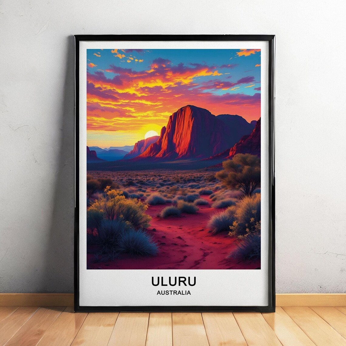 Uluru Travel Poster, Ayers Rock Australia
