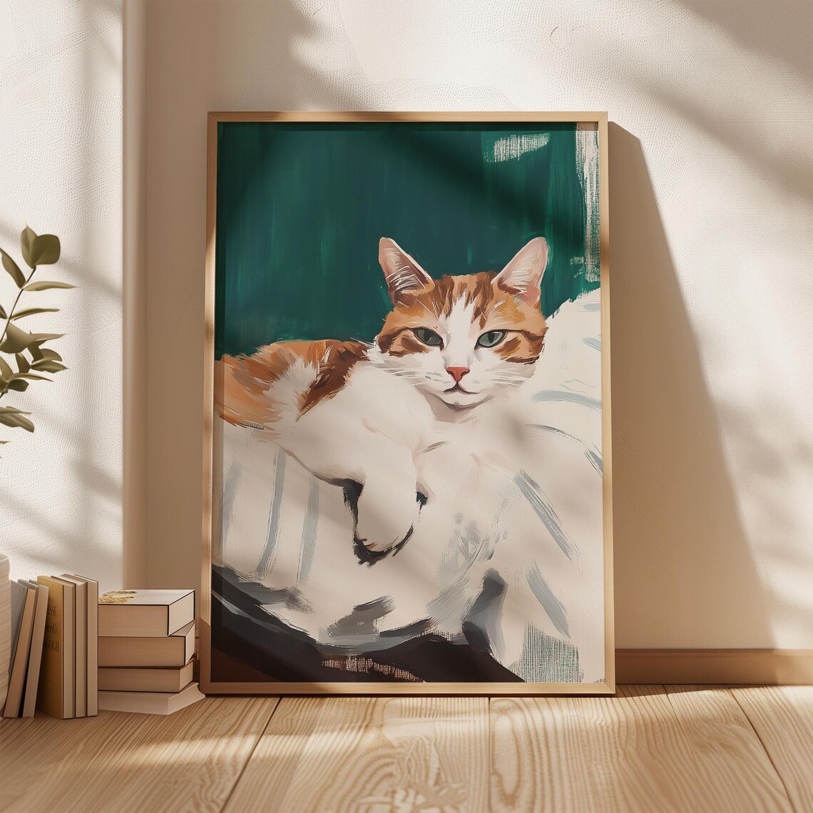 Tabby Cat Art Print, Minimalist Pet Decor - Image 4