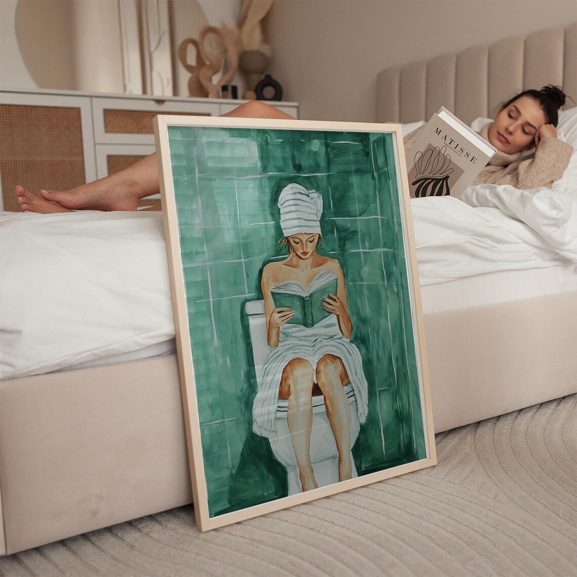 Reading Woman Art Print, Feminist Minimalist Decor - Image 2
